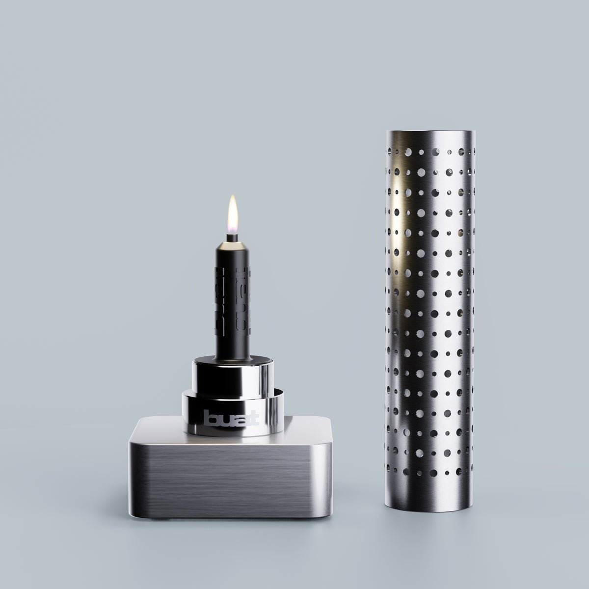 LUS | Oil Lamp & Candleholder - dots, steel