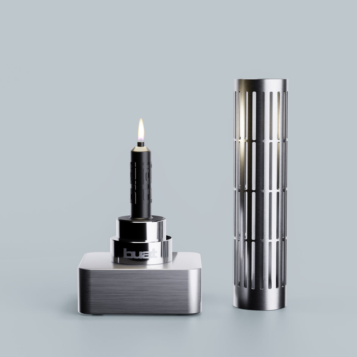 LUS | Oil Lamp & Candleholder - rays, steel