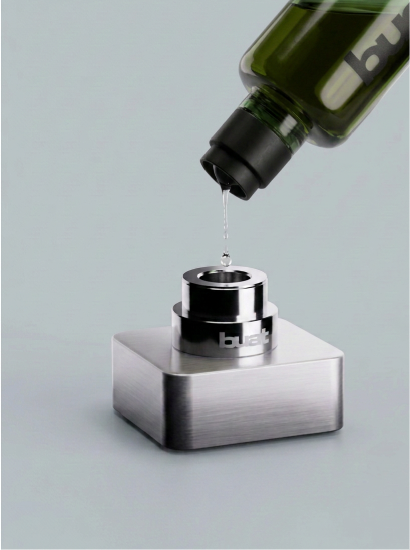 LUS | Oil Lamp & Candleholder - dots, steel